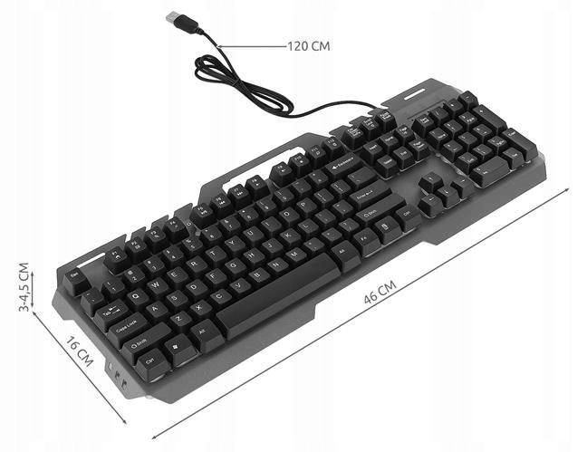 New GT-5 PC Metal Gaming LED Rainbow Backlight Wired USB Keyboard 104 Keys #885