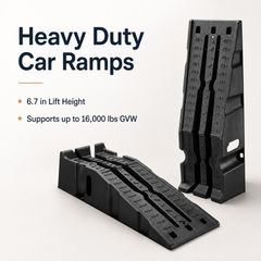 Heavy Duty Car Ramps 2 Piece Set for SUVs Trucks and Vehicle Maintenance