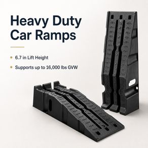 Heavy Duty Car Ramps 2 Piece Set for SUVs Trucks and Vehicle Maintenance