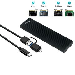 M.2 Nvme & Sata Ssd Enclosure Case Usb 3.2, B-key M-key B+m Key