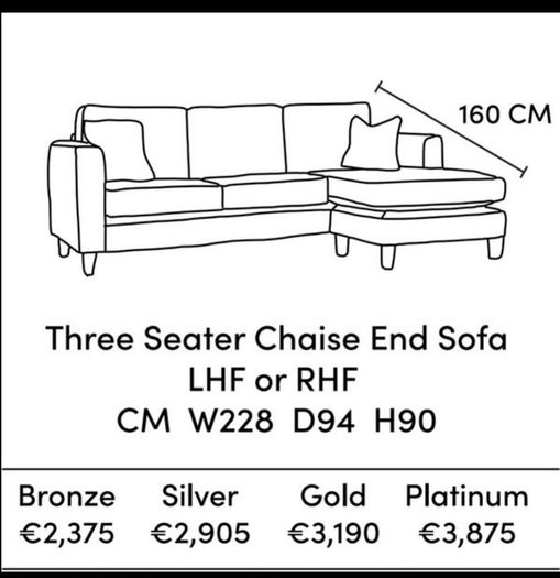 Finline Furniture - Three Seater Chaise End Sofa