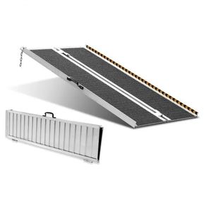 Portable Wheelchair Ramp, 152 cm 363 kg Capacity, Non-Slip Aluminum Folding Threshold Ramp, Foldable Mobility Scooter Ramp Wheel Chair Ramp, Handicap Ramp for Home Steps, Stairs, Doorways, Curbs