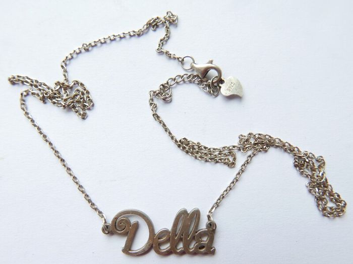 Vintage 925 Sterling Silver Name Chain Necklace length 19" - 3,5g