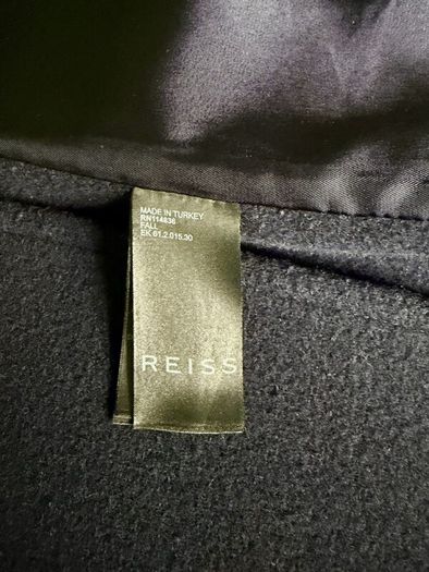 REISS Double Breasted Wool Blend Coat in Navy