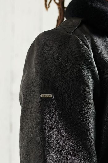 Superdry Black Aviator Flight Leather Jacket