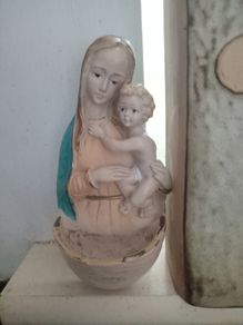 Holy Water Font."Virgen and Child"