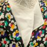 Vintage black floral A-line dress with detachable collar and belt size M or L Image 7