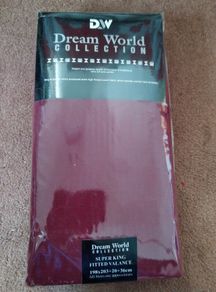 Wine colour Super king fitted valance sheet
