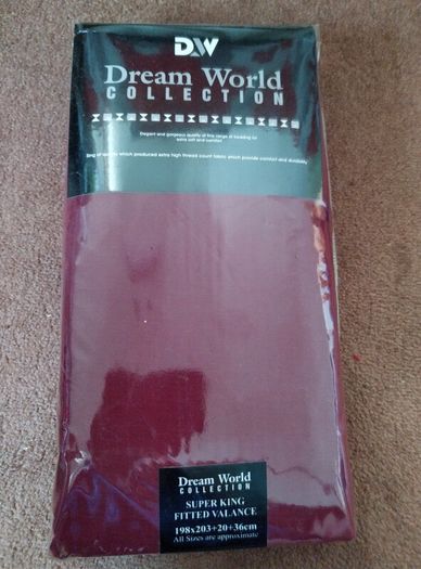 Wine colour Super king fitted valance sheet