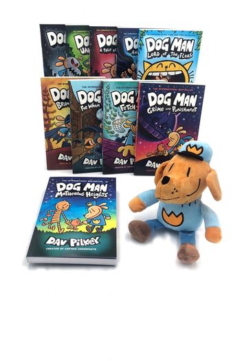 Dog Man 10 Books & Plushie Dog man NEW
