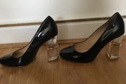 Zara leather patent courts. In good condition