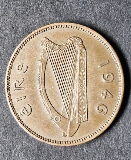 Ireland 1946 Beautiful Half 1/2 Penny Coin
