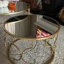 Round Coffee Tables Set of 2, Gold Nesting Tables with Mirror Top Image 4