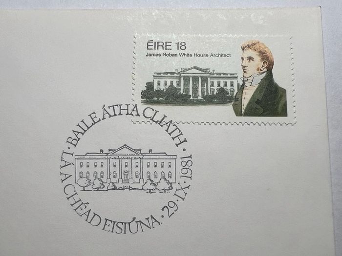 Ireland 1981 James Hoban White House Architect FDC Irish & USA Envelopes Stamps
