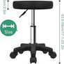 Round Rolling Stool with Wheels Height Adjustable Spa Stool for Salon Massage Home Kitchen Black Image 2