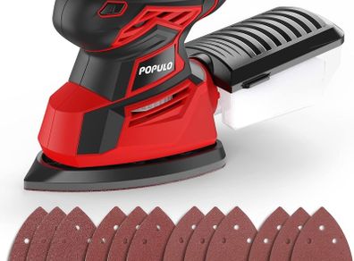 NEW SALE Electric Mouse Sander, 130W 14000RPM 230V Detail Sander with 12Pcs Sandpapers, Hand Sanders for Wood with Dust Collector, Compact Sanding Machine