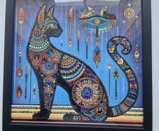 Egyptian Style Cat Diamond Painting Framed