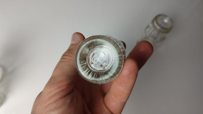 319 - Set of 4 Vintage Clear Glass Collectible Decorative Meat Paste Jars