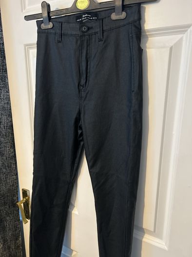 leather look trousers