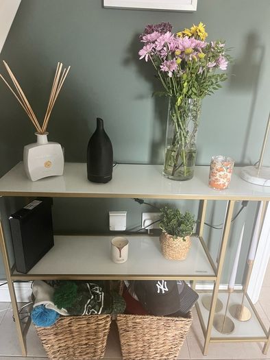 Gold & glass console table