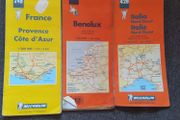 3 Michelin Maps,Benelux, France,Italy