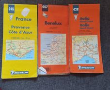 3 Michelin Maps,Benelux, France,Italy