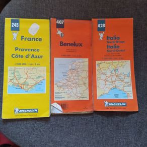 3 Michelin Maps,Benelux, France,Italy