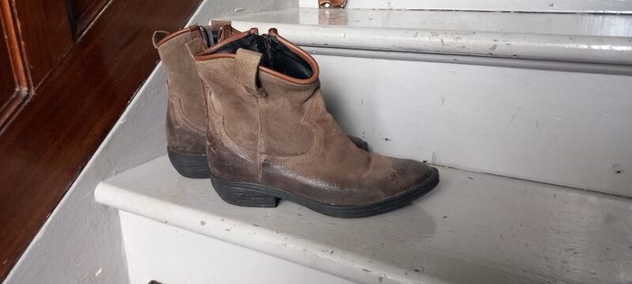 Leather texan boots