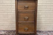 Vintage French Country Oak Nightstand