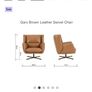 Brown Leather Swivel Chair - Gary Image 3