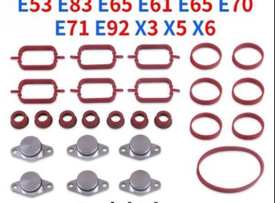 6X22/ or 32MM For BMW M47 M57 Swirl Flaps Repair Delete Seal Kit With Intake Gaskets 11612246949 11617790198 11612245439 11612246945