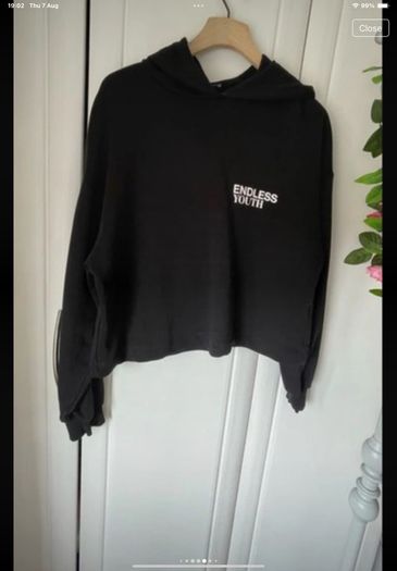 hoodie Zara black hoodie with logo detail medium
