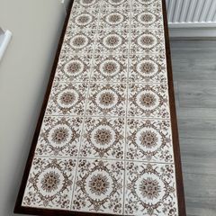Tiled Mid century mahogany coffee table.