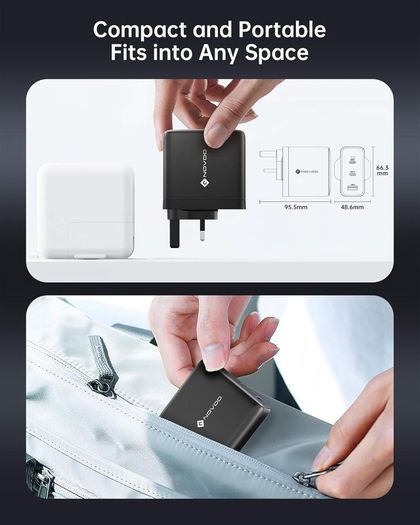 USB C Charger, MacBook Pro/Air Charger, 3-Port 120W GaN Fast Charger, PD3.0, PPS, USB Plug UK, USB-C Laptop Charger for MacBook Pro, MacBook Air, iPhone 16/15, Galaxy S24/S23, iPad, Laptops