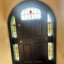 Bespoke Solid Timber Arched Front Door & Frame Hand Leaded Stained Glass Image 6