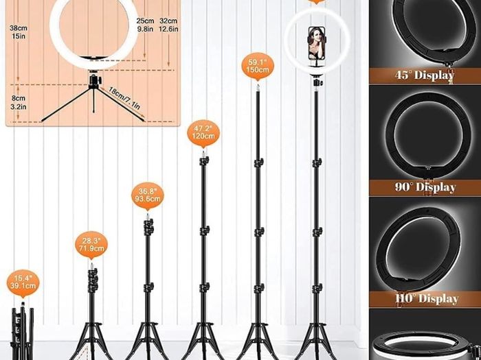 12.6'' Selfie Ring Light with Tripod Stand & Phone Holder Tall 188cm/74'', GerTong LED Circle Ringlight with 40 RGB Mode 13 Brightness for Makeup YouTube Tiktok, Wireless Remote for iPhone Android (FREE POSTAGE)