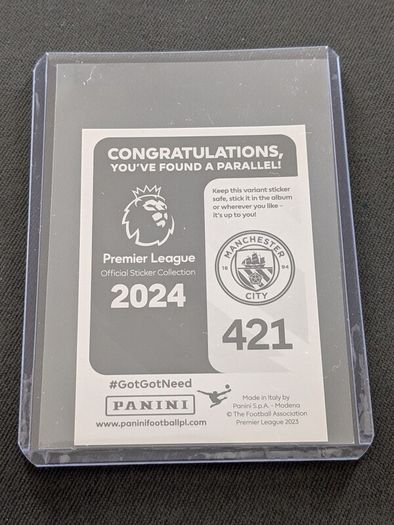 Panini Premier League Stickers 2024 Kevin De Bruyne Manchester City Green Parallel