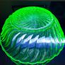 Uranium Green Vintage Glass Carnival Serving Bowl by Bagley UK Image 3