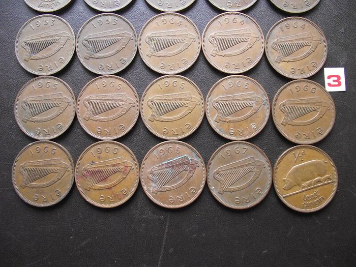 20 Irish half pennies (1953-1967)
