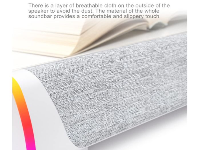 SOULION R30 Plus Computer Speakers, Wired USB-Powered Bluetooth V5.3 PC Sound Bar, Colorful LED Lights with Switch Button, Surround Sound Portable Computer SoundBar