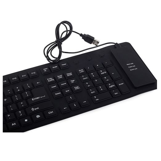 New Wired USB PC Waterproof Flexible Silicone Keyboard Soft Rubber QWERTY #1254