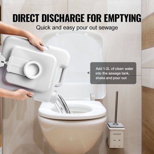 Toilet for Camping with Carry Bag, RV Toilet with 3.2 Gal Waste Tank, Push-Button Pressurized Flush Commode,