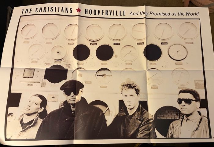 The Christians Hooverville 1987 12 Vinyl Single with Original Poster