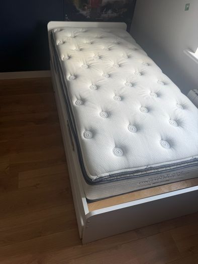 IKEA single bed with underbed and storage with two high quality mattresses