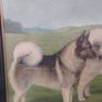 Antique R.A.V Hamilton Norwegian elkhounds oil painting signed kennel club very collectible Image 7