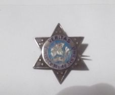 a antique solid silver and enamel irish brooch
