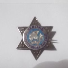 a antique solid silver and enamel irish brooch