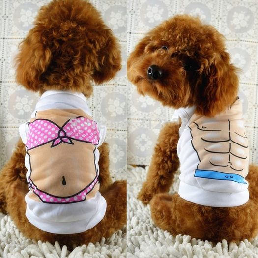 NEW dog and cat muscle/bikini printed t-shirt SIZES S-M-L