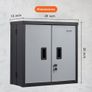 Foldable Wall Cabinet, Metal Garage Locker Mounted 660 mm Small Tool Chest 108.8 kg Loading Capacity Adjustable Shelf Magnetic Door File for Warehouse Office Home Black Image 6