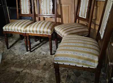 4 Beautiful Antique Edwardian dining living bedroom chairs.